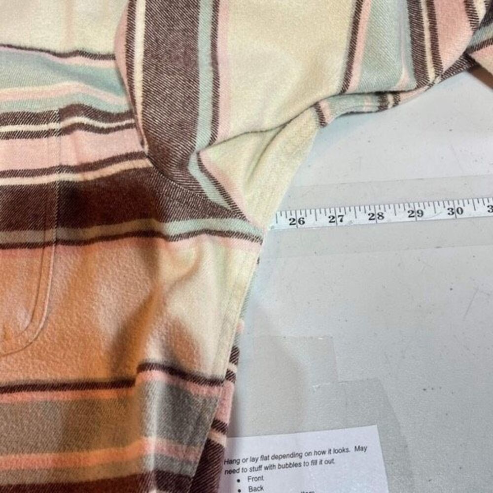 BDG Urban Outfitters Mens Striped Long Sleeve Button-Up Shirt Multi-Color Medium - Picture 7 of 9